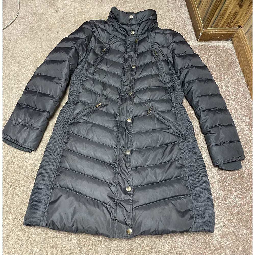 Michael Kors Packable Down Womens Puffer Jacket Medium Brown 100% Nylon Full Zip